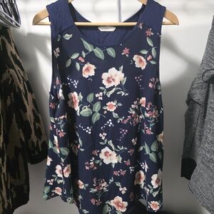 Floral Sleeveless Top - Navy and Pink Stitch Fix